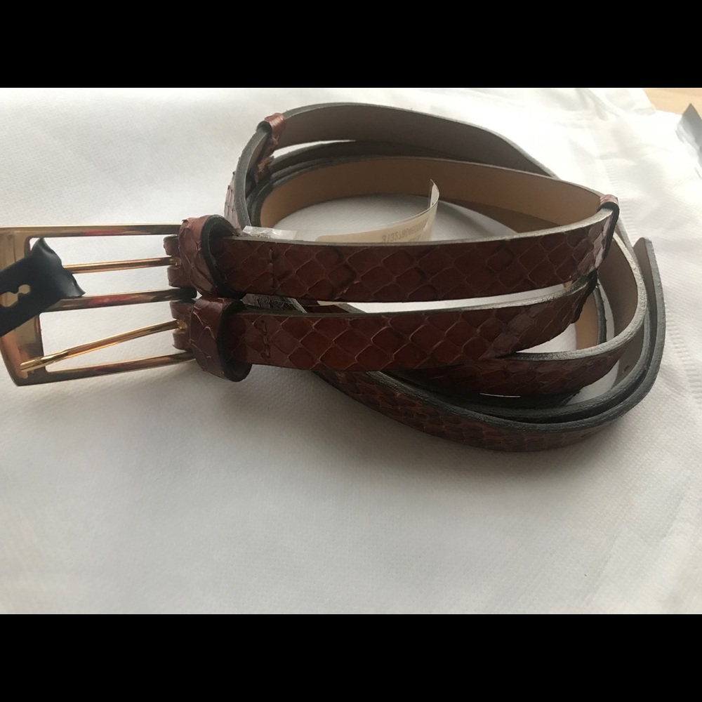 NEW Brooks Brothers Authentic Python Leather Belt - Picture 3 of 11